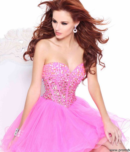 Sherri Hill pink tulle homecoming dress