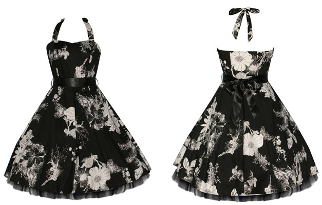 black floral prom dress
